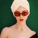 Retro fashion portrait of a young chic lady in vintage sunglasses wear... (thumbnail)