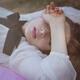 Gentle dreamy portrait of beautiful woman in classic white sheer blous... (thumbnail)
