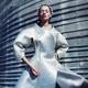 Futuristic high-fashion portrait of a woman with android doll look in... (thumbnail)