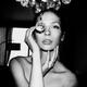 Artistic black and white portrait of a woman face behind a crystal bal... (thumbnail)