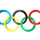 Olympic Rings in their symbolic colors on white background... (thumbnail)