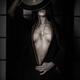 Beautiful Japanese woman in kimono with gold filled crack in her open... (thumbnail)