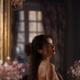 Sensual boudoir portrait of a woman taking her dress off looking at a... (thumbnail)