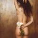 Girl with white daisies behind her naked back. Artistic nude photograp... (thumbnail)