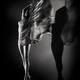 Beautiful half-naked woman with wing-like cloth wrapped around her nud... (thumbnail)