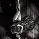 Sensual black and white art nude portrait of woman in dress with bare... (thumbnail)