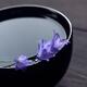 Fine art Zen still life of little purple bellflowers in a black water... (thumbnail)