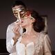 Sensual couple portrait of masked Casanova man seducing beautiful lady... (thumbnail)