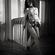 Black and white art nude portrait of a beautiful young woman dancing h... (thumbnail)