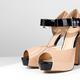 Pair of sexy beige open-toe high heel platform shoes... (thumbnail)