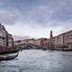 Venice Grand Canal and Rialto Bridge with boats and gondolas with beau... (thumbnail)