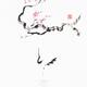 Zen sumi-e painting of a heron standing in a lake under a blossoming c... (thumbnail)