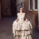 Beautiful lady in vintage Italian dress and carnival mask running alon... (thumbnail)