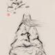 Old Taoist sage master Laozi meditating under a pine branch Zen illust... (thumbnail)
