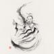 Sumi-e painting artwork of a fierce Taoist master parcticing Tai Chi... (thumbnail)