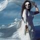 Mysterious asian woman in white face mask and dress dancing gracefully... (thumbnail)