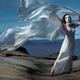 Beautiful asian woman in mysterious white mask performing dramatic gra... (thumbnail)