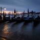 Gondolas in moorings along Venice Grand Canal historic waterfront Veni... (thumbnail)