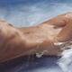 Sexy closeup of nude woman body with wet shiny skin lying in clear blu... (thumbnail)