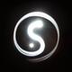 Glowing snake or dragon like ancient Yin-Yang symbol on black backgrou... (thumbnail)