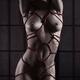Beautiful nude woman sensual naked body with red Shibari bondage ropes... (thumbnail)