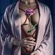 Fine art nude closeup of a woman with red ropes of Shibari bondage tie... (thumbnail)