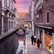 City of Venice sunset street scenery of historic old buildings and a s... (thumbnail)
