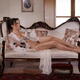 Gorgeous sexy lady Venetian courtesan with sensual nude body lying nak... (thumbnail)