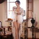 Gorgeous sexy half-naked lady, Venetian courtesan in sheer undone lacy... (thumbnail)