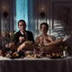 Elegant couple eating Nyotaimori sushi served on naked body of beautif... (thumbnail)