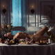 Beautiful woman lying naked on a restaurant table ready to serve Nyota... (thumbnail)