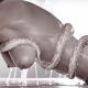 Artistic erotic sci-fi monochrome photo of a nude woman with slimy ten... (thumbnail)