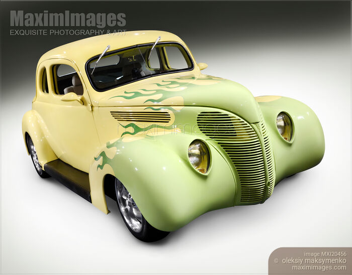 Stock photo of 1938 Hot Rod Ford Coupe custom vintage car Buy commercial use license at MaximImages