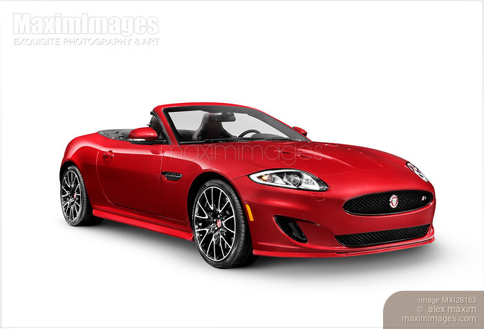 Stock photo of 2014 Jaguar XKR convertible sports car Buy commercial use license at MaximImages