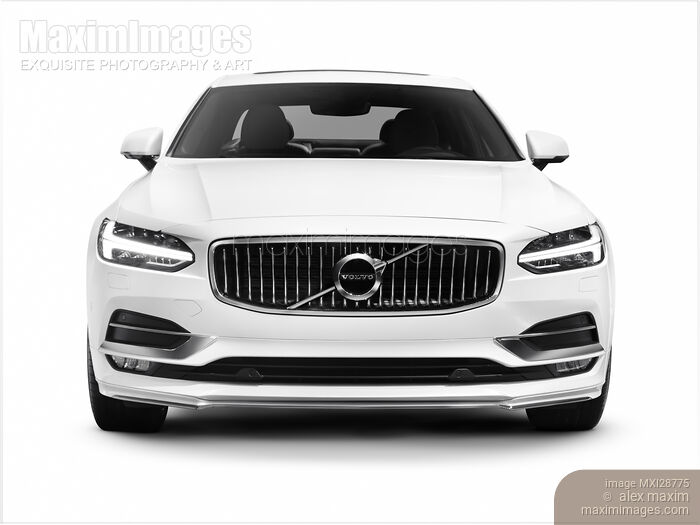 Stock photo of 2017 Volvo S90 T6 AWD car front view Buy commercial use license at MaximImages