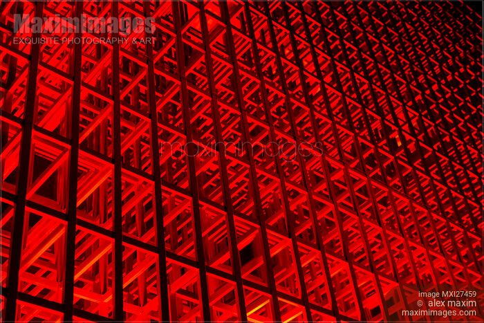 Stock photo of Abstract red metal framework Buy commercial use license at MaximImages