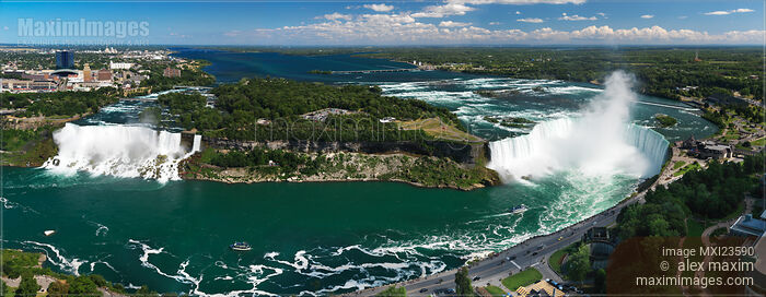 Aerial Panoramic View of Niagara Falls Stock photo of Aerial Panoramic View of Niagara Falls Buy commercial use license at MaximImages