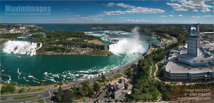 Aerial Panoramic View of Niagara Falls Stock photo of Aerial Panoramic View of Niagara Falls Buy commercial use license at MaximImages