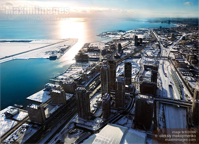 Aerial View from CN Tower Toronto Ontario Canada Stock photo of Aerial View from CN Tower Toronto Ontario Canada Buy commercial use license at MaximImages