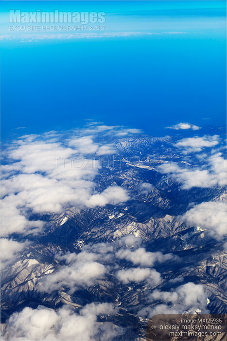 Aerial view of mountain landscape in Japan Stock photo of Aerial view of mountain landscape in Japan Buy commercial use license at MaximImages