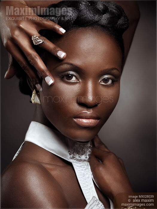 Stock photo of African-american woman artistic beauty portrait Buy commercial use license at MaximImages