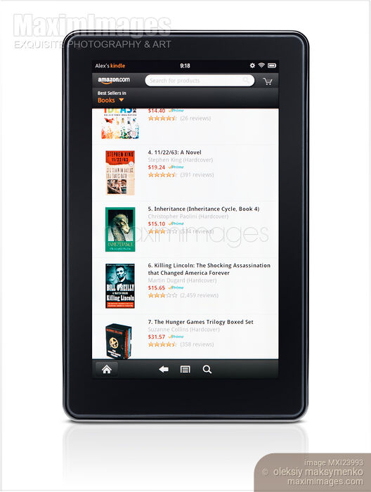 Amazon Kindle Fire book store Stock photo of Amazon Kindle Fire book store Buy commercial use license at MaximImages