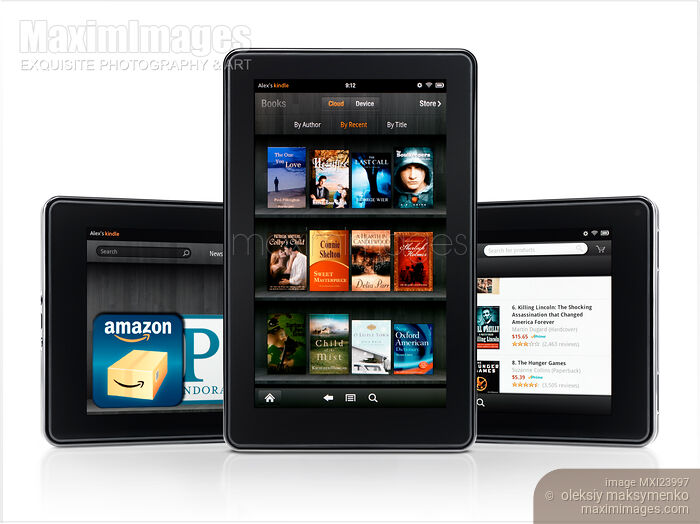 Stock photo of Amazon Kindle Fire Tablets Buy commercial use license at MaximImages