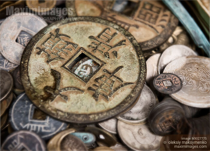 Ancient Chinese coins Stock photo of Ancient Chinese coins Buy commercial use license at MaximImages