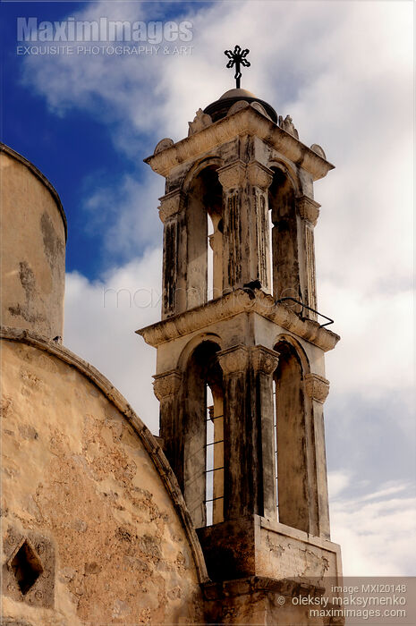 Ancient Orthodox Church Timios Stavros Bell Tower in Cyprus Stock photo of Ancient Orthodox Church Timios Stavros Bell Tower in Cyprus Buy commercial use license at MaximImages