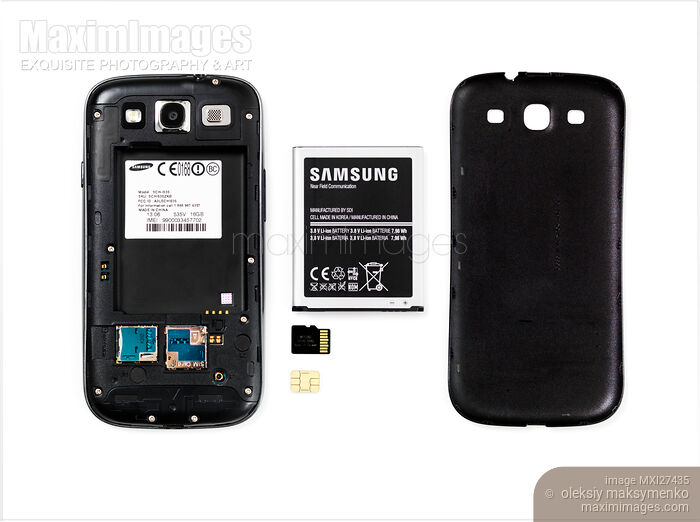 Android phone with rear cover removed and parts taken out Stock photo of Android phone with rear cover removed and parts taken out Buy commercial use license at MaximImages