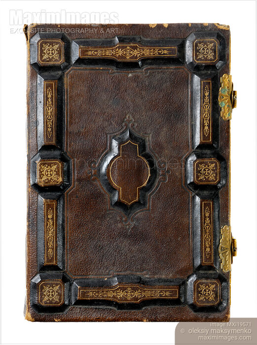 Stock photo of Antique Book Cover Buy commercial use license at MaximImages