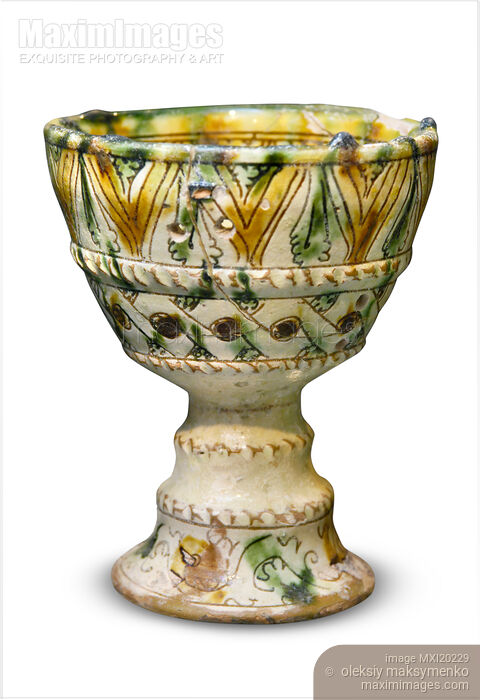 Stock photo of Antique ceramic goblet Buy commercial use license at MaximImages