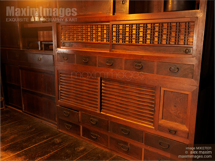 Antique furniture at historic Japanese house Stock photo of Antique furniture at historic Japanese house Buy commercial use license at MaximImages