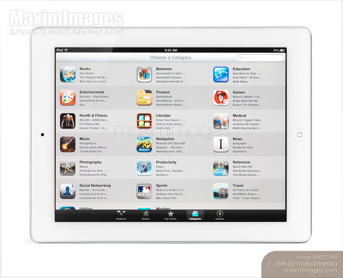 Stock photo of Apple iPad 2 Tablet Computer Buy commercial use license at MaximImages